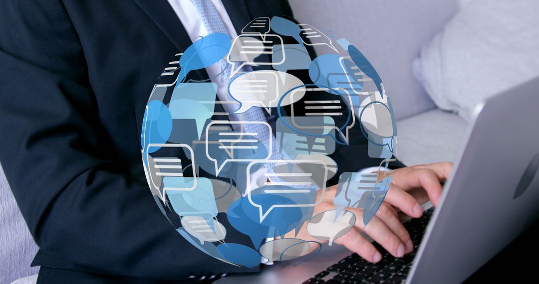 Business Professional Utilizing Digital Communication Tools