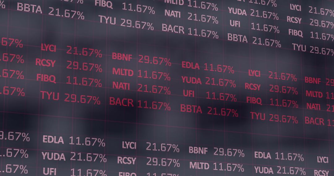 Complex Digital Stock Market Data Overlay with Codes