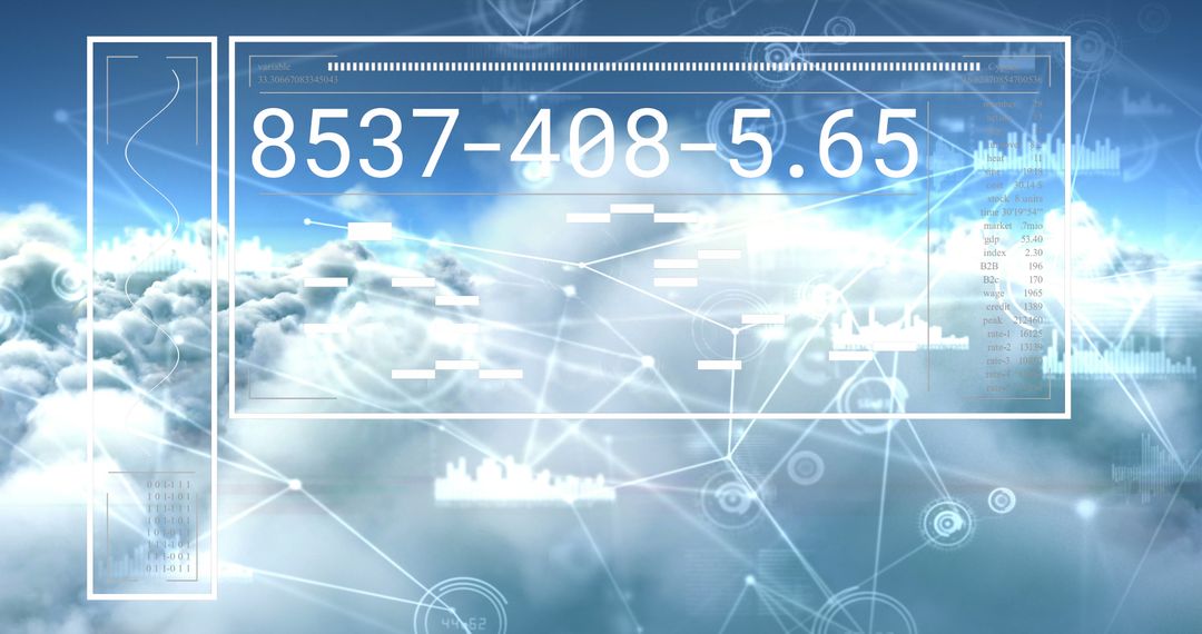 Futuristic Digital Data Network Over Cloud Concept