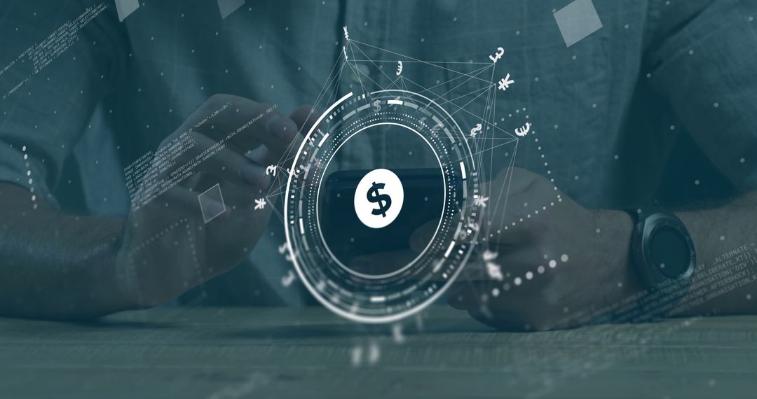 Digital Finance Technology with Network Illustration