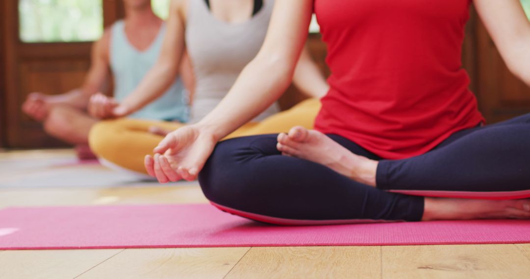 Group Meditation in Yoga Class Emphasizing Mindfulness and Balance