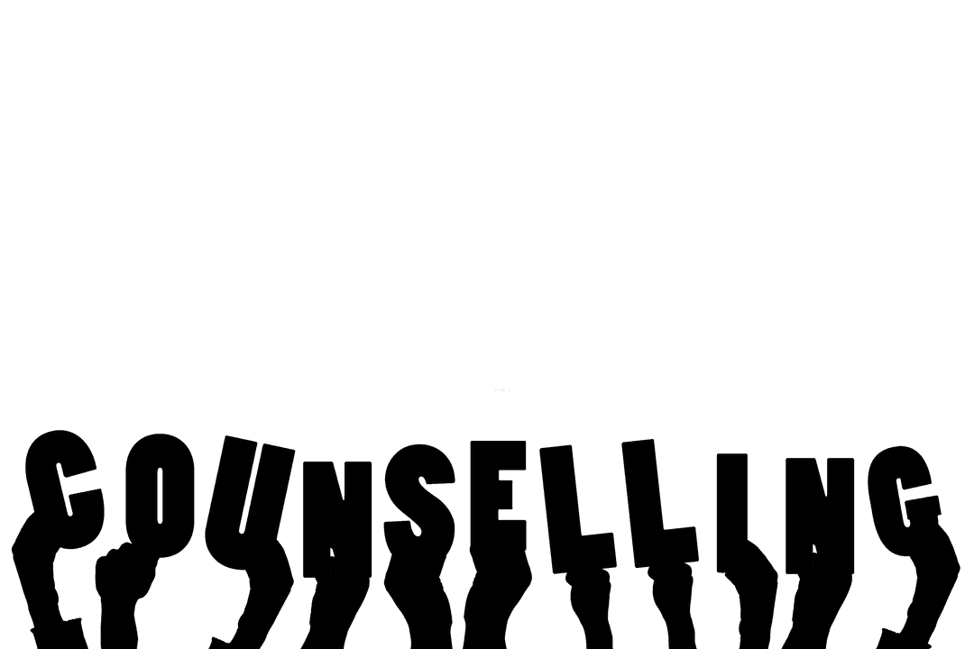 Transparent Hand Illustration with Counselling Text Overlay