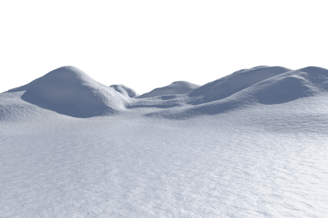 Digital Snowy Winter Landscape on Transparent Background