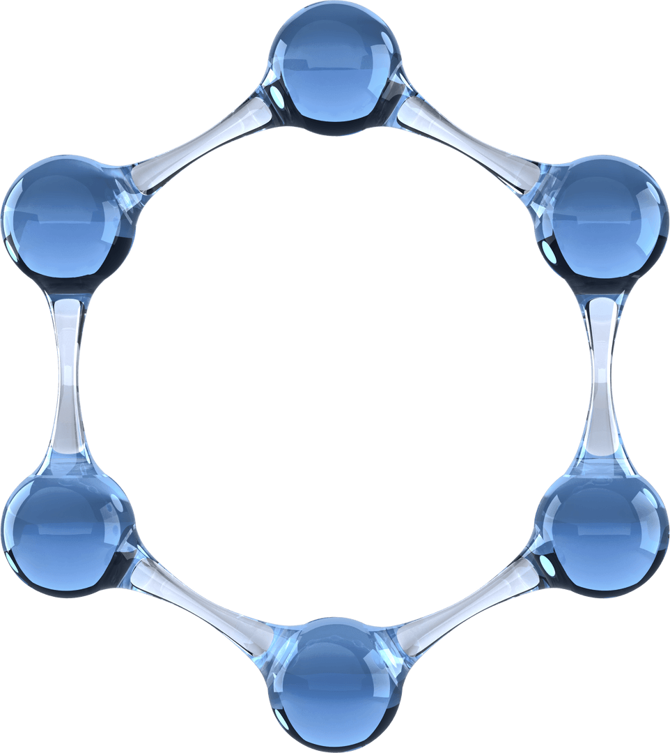transparent molecule model forming circular structure in blue - Download Free Stock Images Pikwizard.com