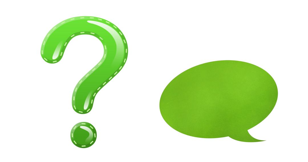 Green Speech Bubble and Question Mark Icon Illustration