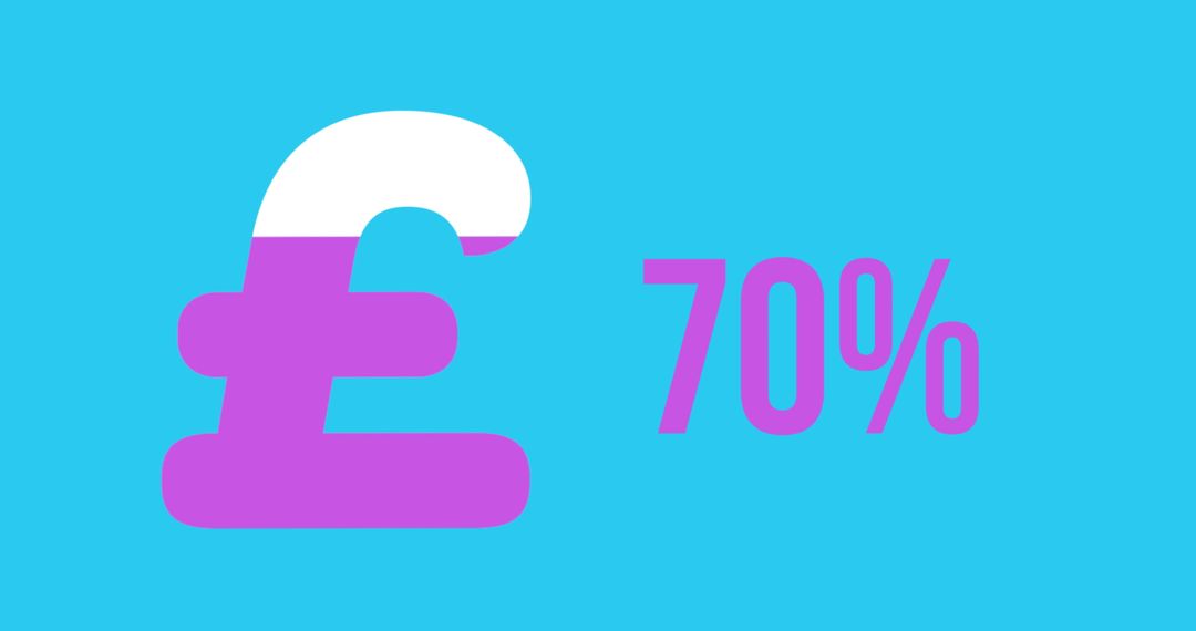 Colorful Visualization of Currency Growth Concept on Blue