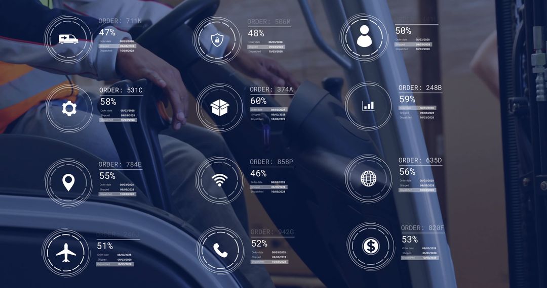 Digital Data Overlay on Forklift Operator in Warehouse
