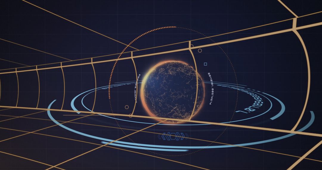 Futuristic Digital Globe in Virtual Reality Space