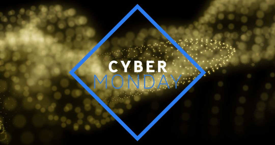 Cyber Monday Labels on Golden Dots Background