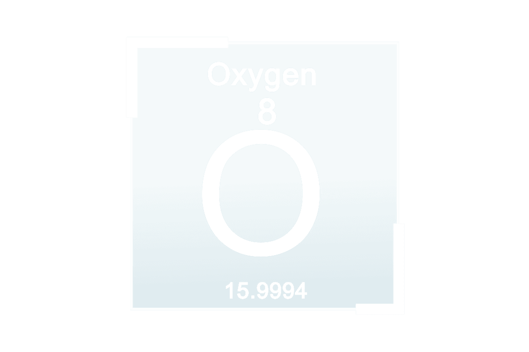 Transparent Digital Element Symbol: Oxygen on Transparent Background