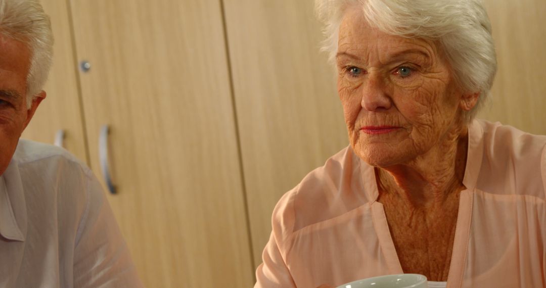 Senior Woman Drinking Coffee at Nursing Home - Free Images, Stock Photos and Pictures on Pikwizard.com