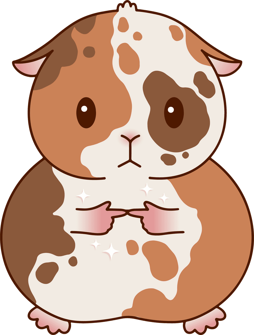 Cartoon Spotted Rodent Character on Transparent Background