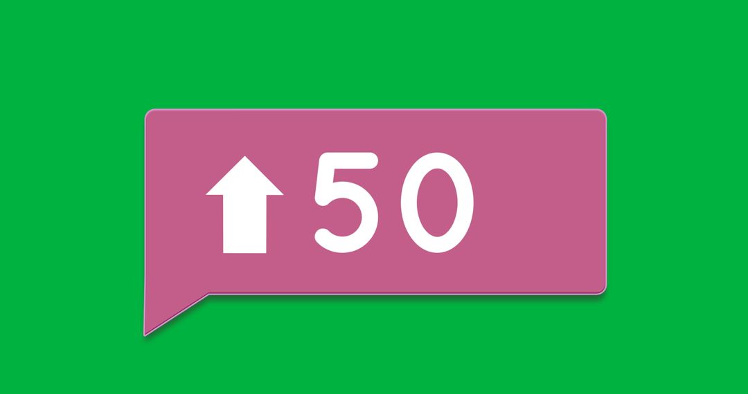 Digital Upvote Notification Concept with Arrow on Green Background