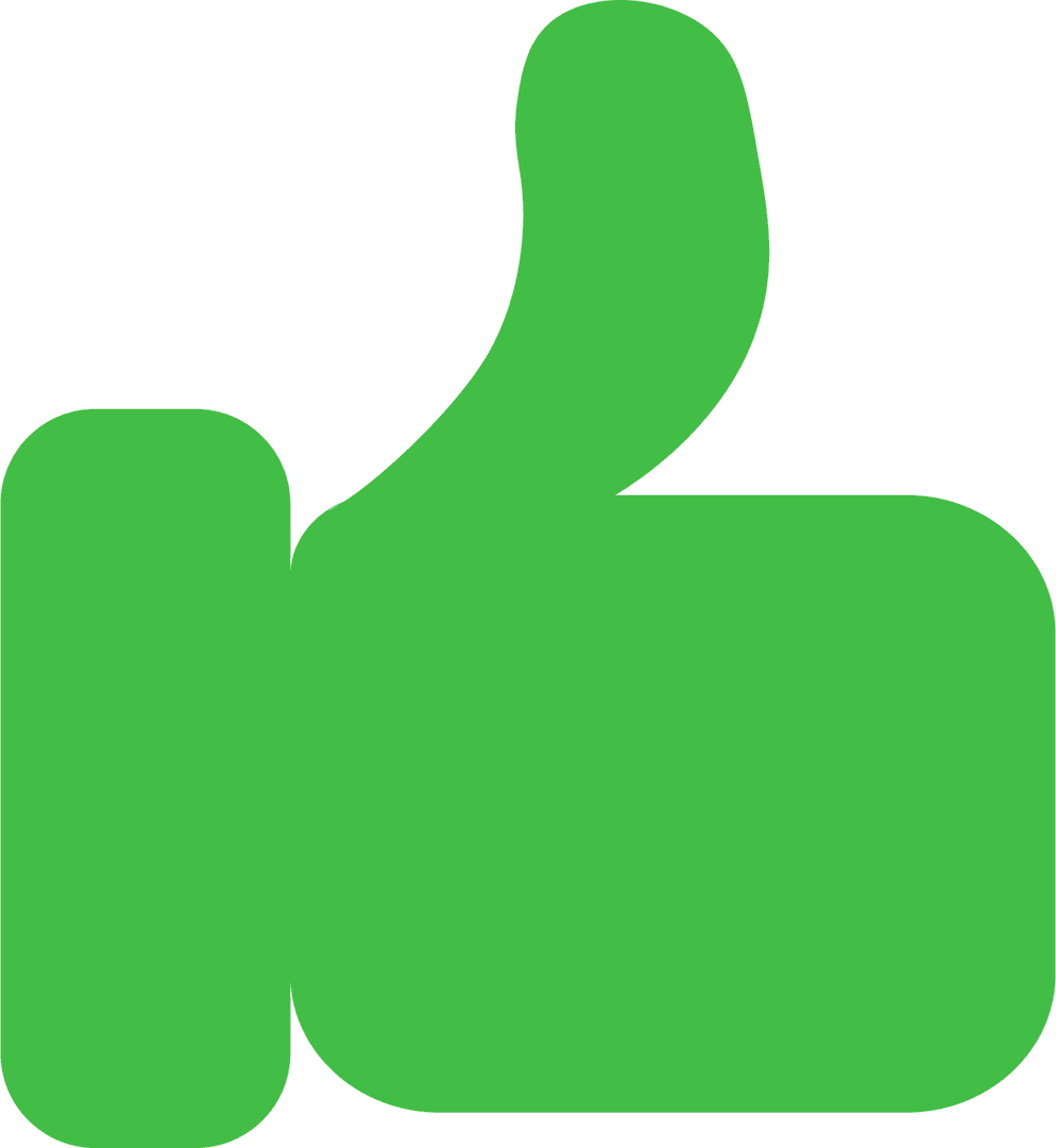 Green Thumbs Up Hand on Transparent Background