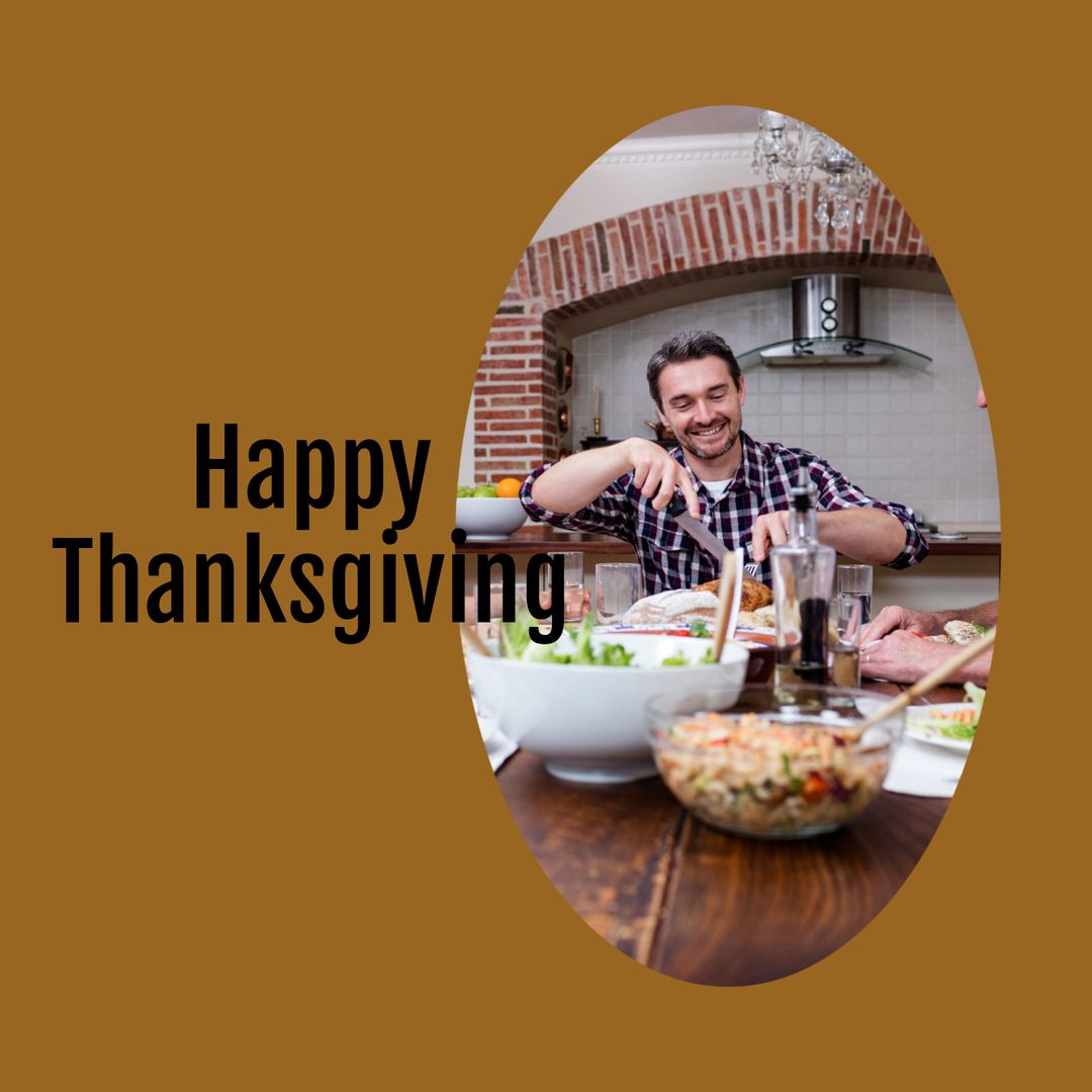 Joyful Thanksgiving Celebration with Family Meal