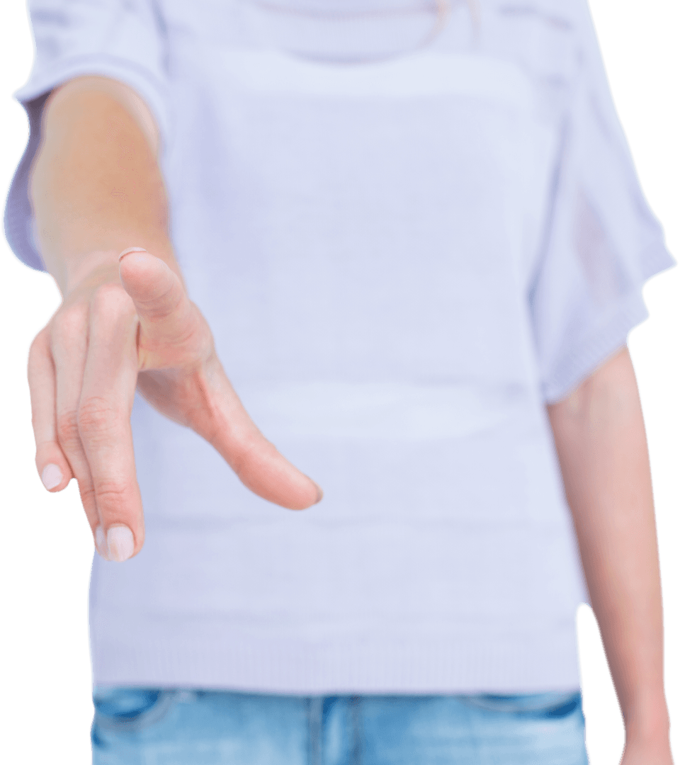 Transparency: Woman Extending Hand Pointing Forward