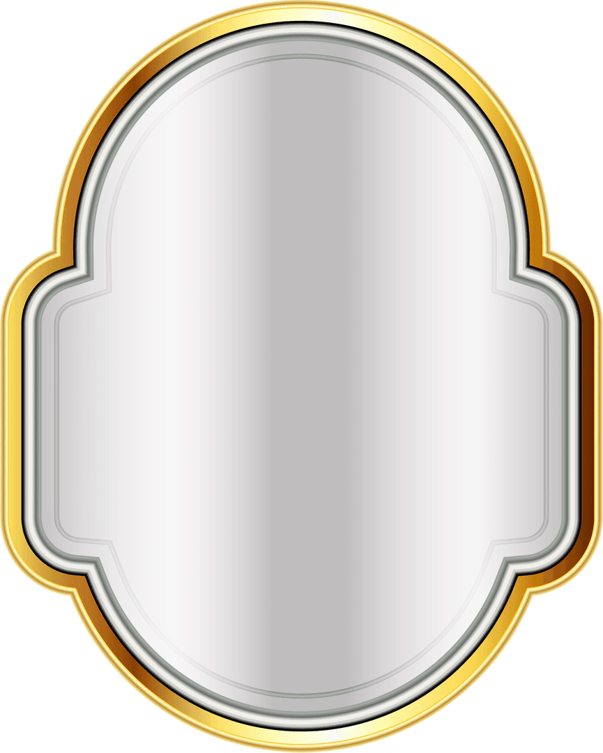 Golden Badge Isolated with Transparent Background and Space for Text
