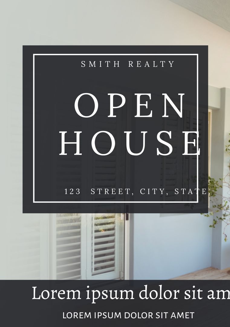 Minimalist Open House Announcement with Home Entrance