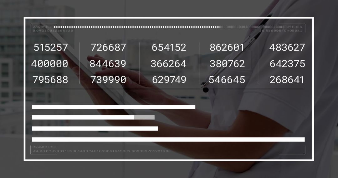 Doctor Using Tablet with Digital Healthcare Data Overlay