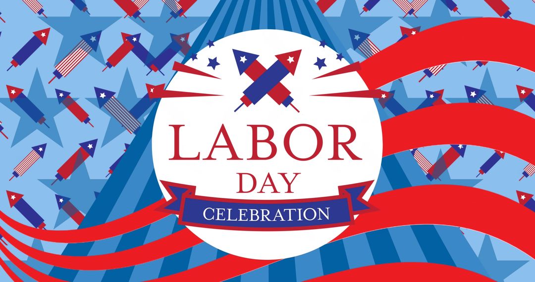 Patriotic Labor Day Celebration with Stars and Stripes Design