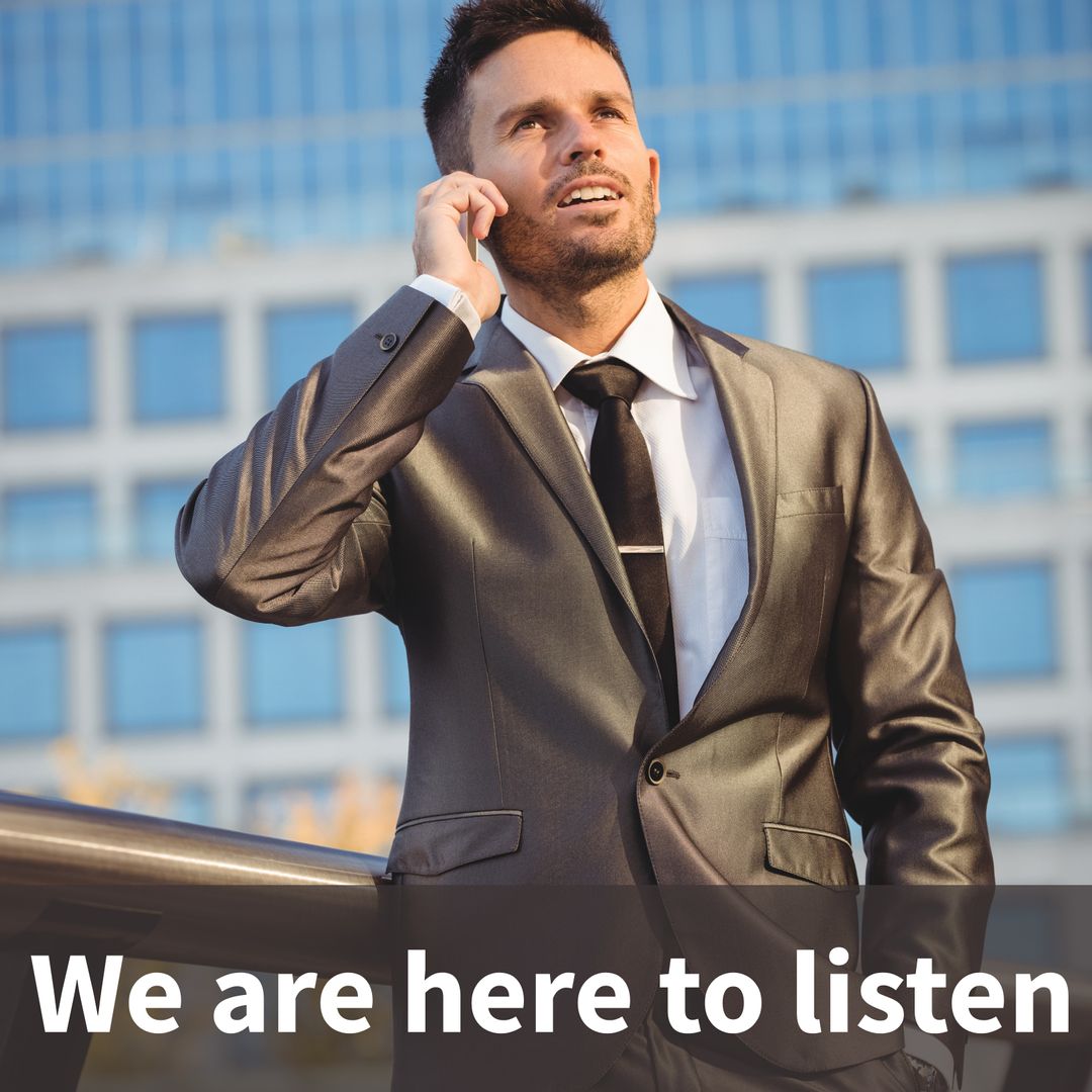 Businessman Talking Over Smartphone for Support Network
