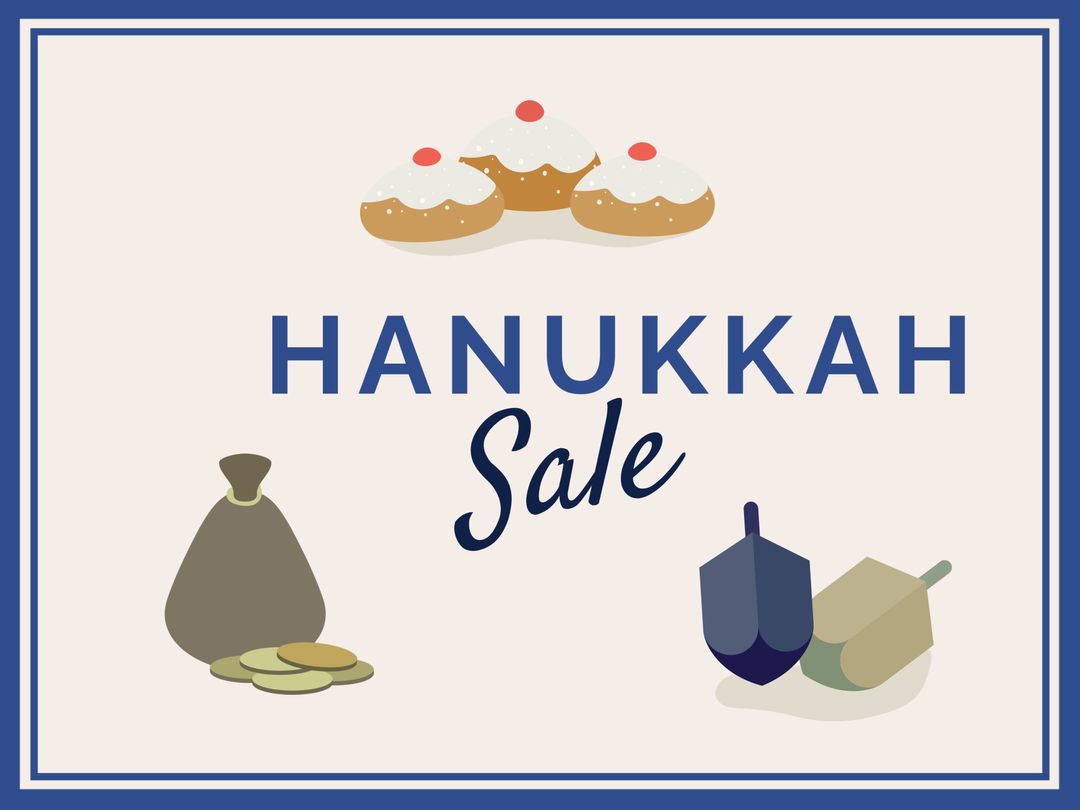 Hanukkah Sale Banner with Traditional Symbols