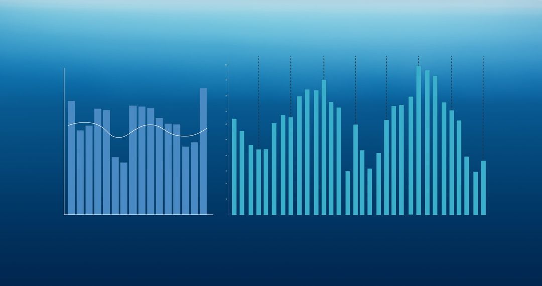 Data Analytics Graphs on Blue Digital Background