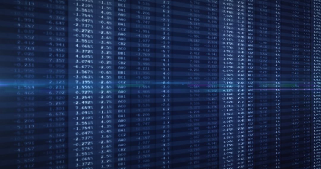 Financial Data Visualization with Numbers on Digital Interface