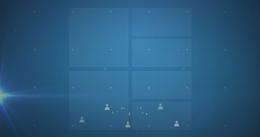 Digital Interface with Tech Icons and Data Exchange Visuals