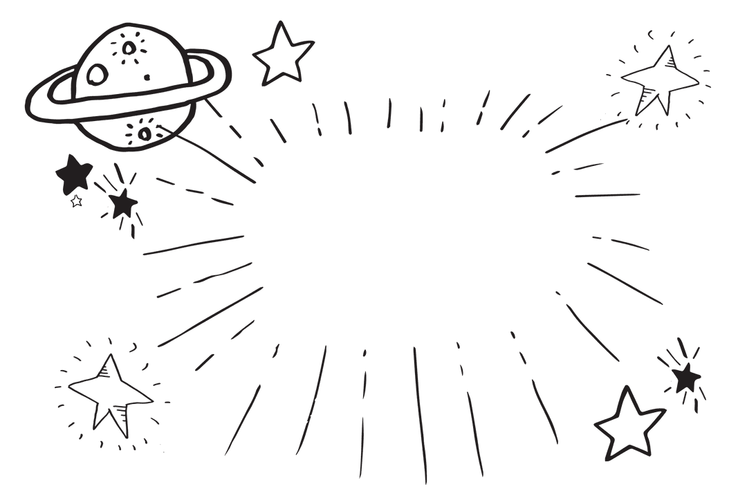 Transparent Space Theme with Planet Stars and Graphic Elements