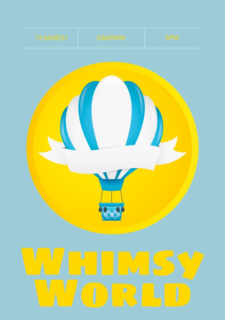 Hot Air Balloon Event Poster with Whimsical Design and Bold Typography - Download Free Stock Templates Pikwizard.com