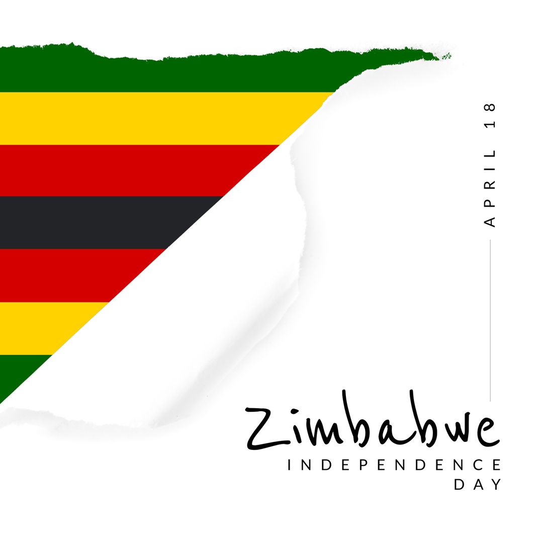 Zimbabwe Independence Day Celebration with National Flag Emblem