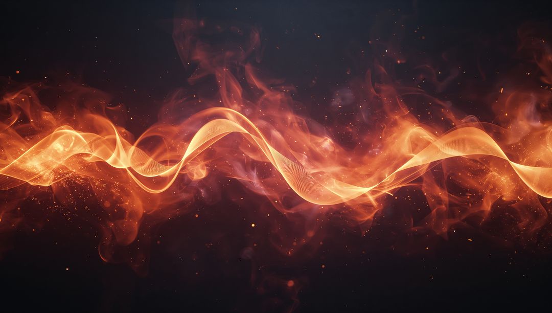 Dynamic Fiery Ribbon with Embrace of Glowing Embers