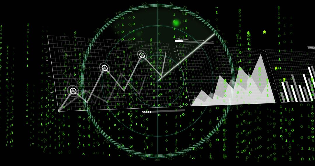 Futuristic Data Visualization with Binary Code