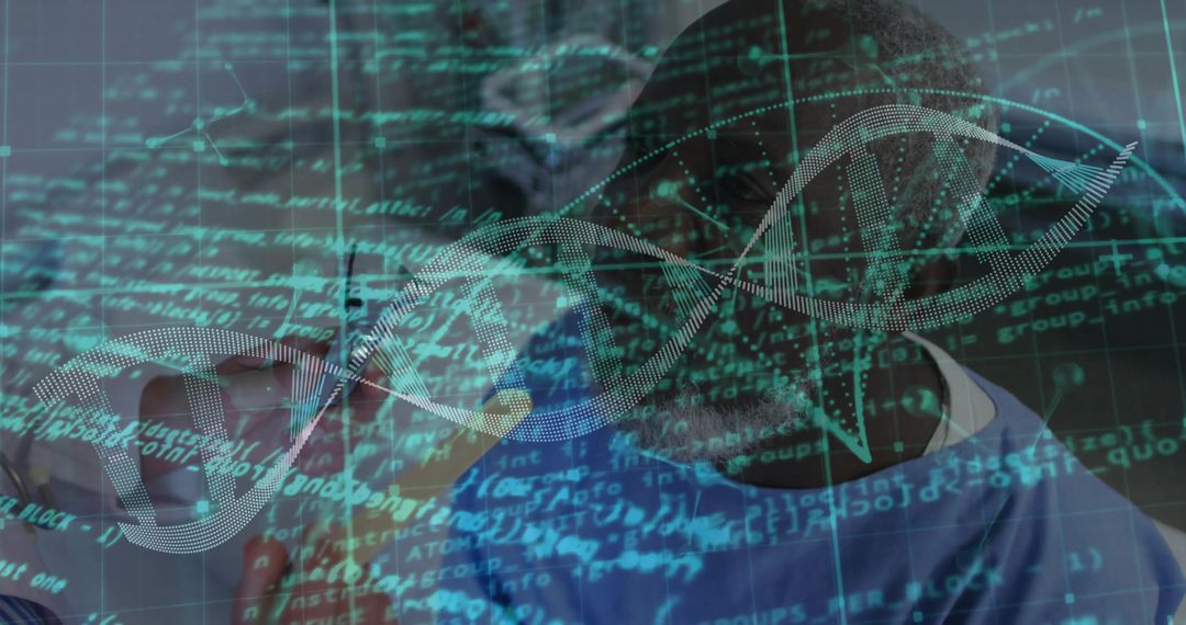 Futuristic Lab Collaboration with DNA Data and Cybersecurity Focus