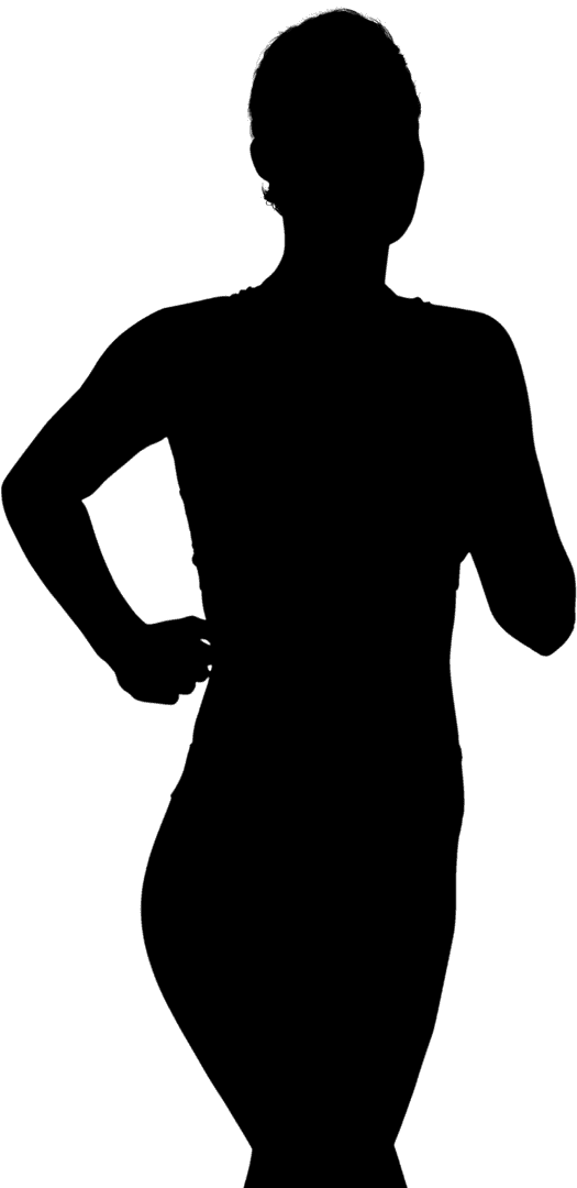 Dynamic Silhouette Vector of Female Runner on Transparent Background