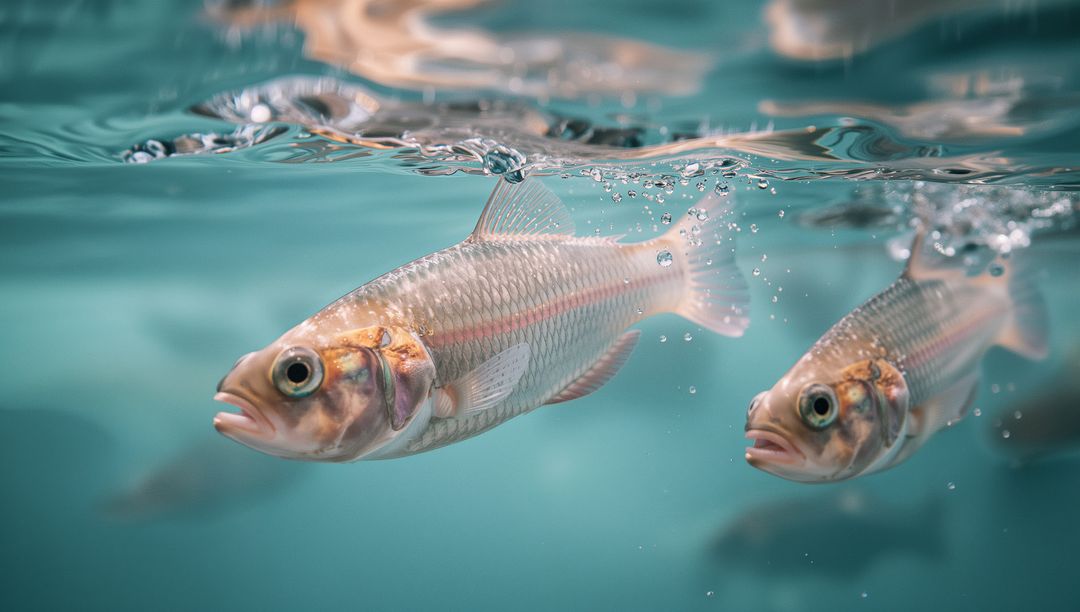 Silvery Fish Gliding Gracefully Below Water Surface