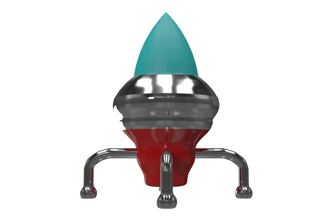 Futuristic Rocket Abstraction on Transparent Surface