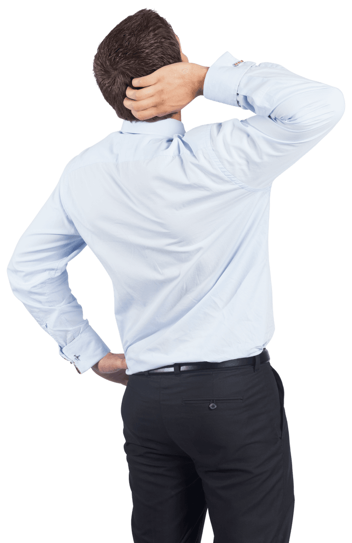 Back View Transparent of Businessman Relating to Confusion