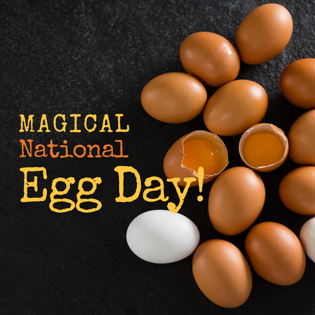 Magical National Egg Day Celebrating with Fresh Brown and White Eggs - Download Free Stock Templates Pikwizard.com