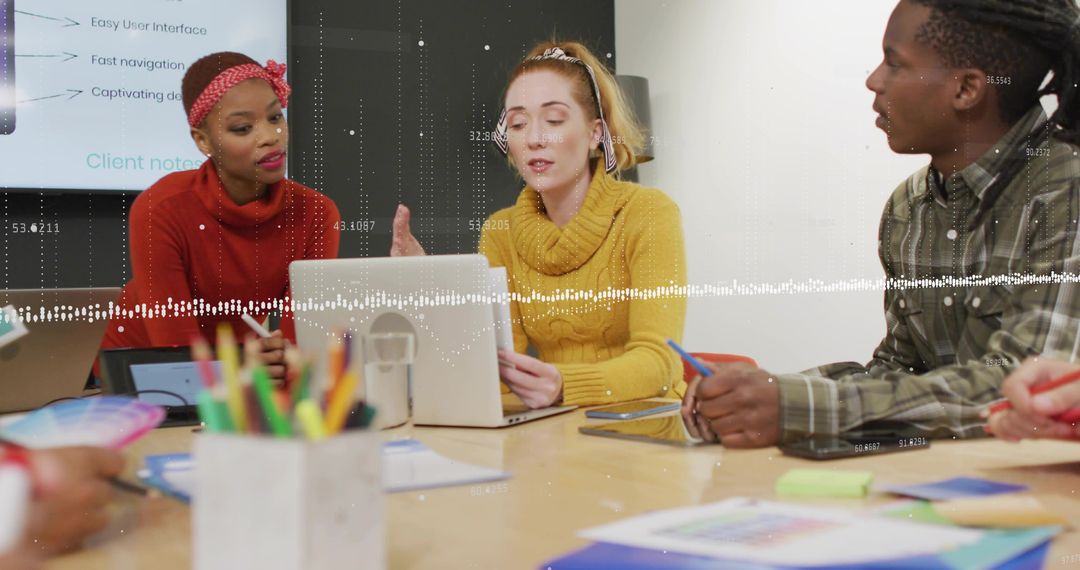 Diverse Team Brainstorming in Modern Meeting Room