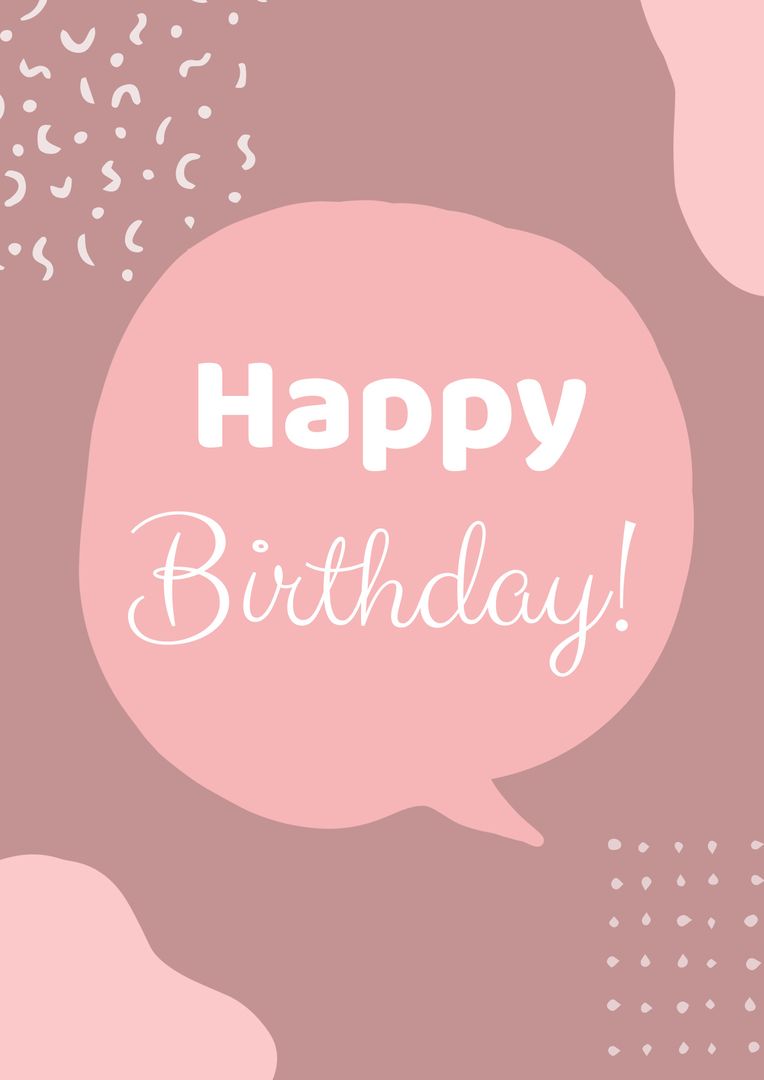 Happy Birthday Text Over Abstract Shapes On Pink Background - Download Free Stock Templates Pikwizard.com