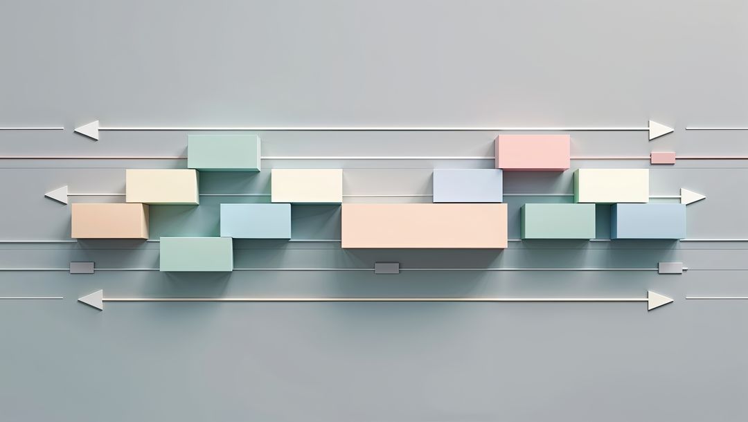 Stylish Pastel Geometric 3D Blocks on Grey Background