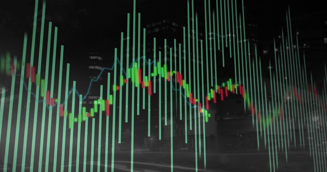 Urban Finance Data Visualization with Candlestick Chart Overlay