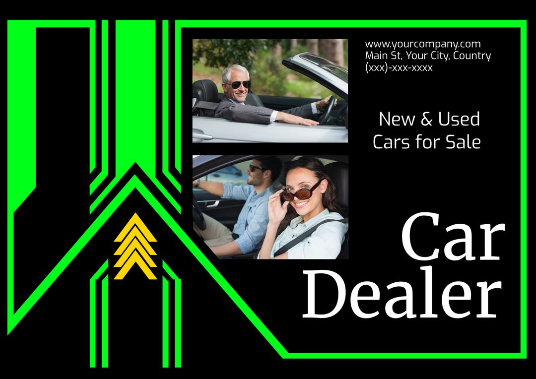 Dynamic Car Dealership Marketing Template Featuring drivers