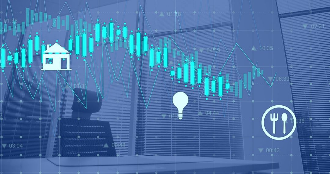 Financial Data Analytics in Empty Modern Office Space