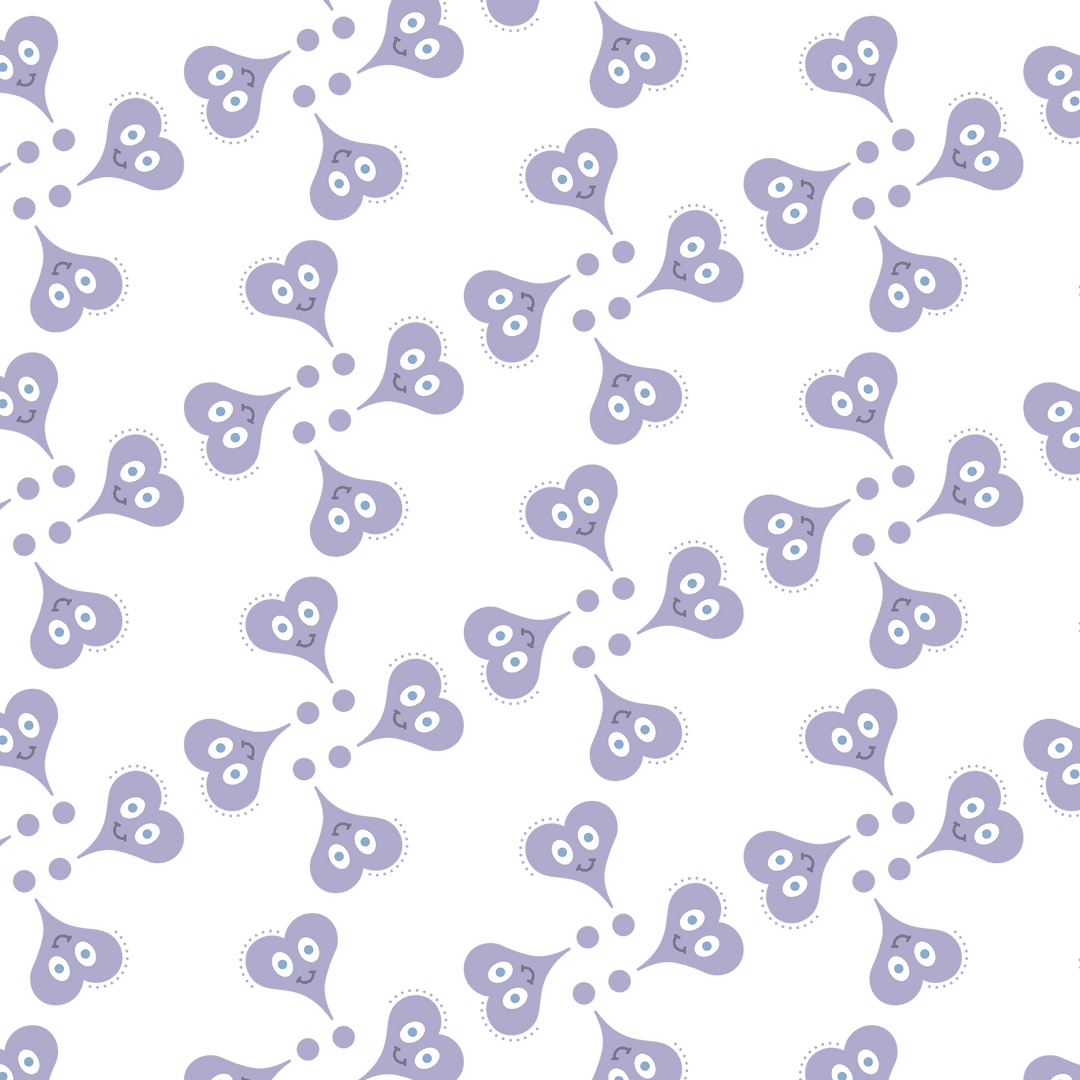 Whimsical Heart Pattern on Transparent Background