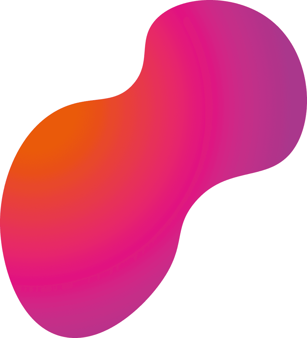 Vibrant Purple and Orange Abstract Fluid Shape on Transparent Background