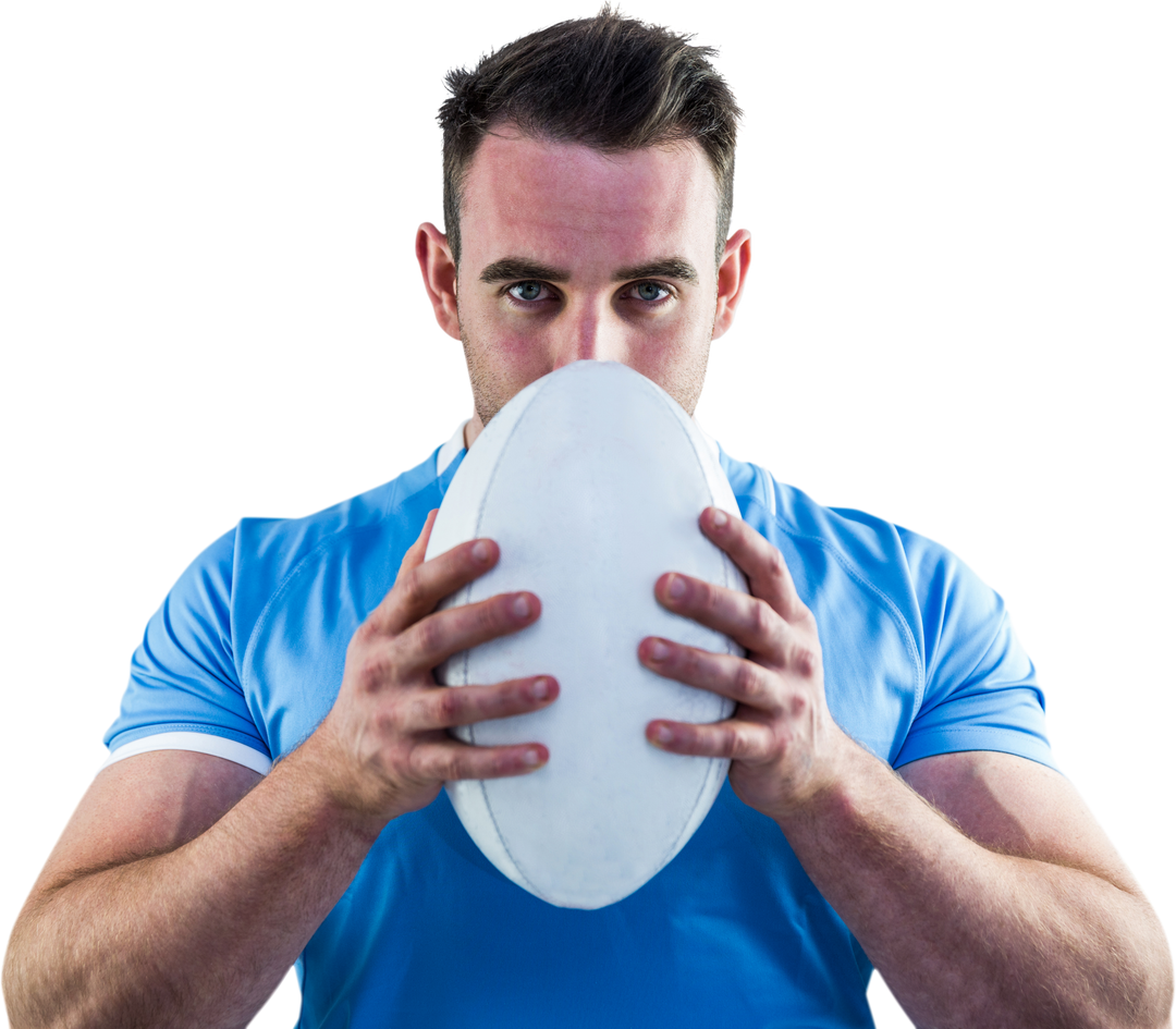 Rugby Player Holding Ball Looking at Camera in Transparent Background - Download Free Stock Images Pikwizard.com