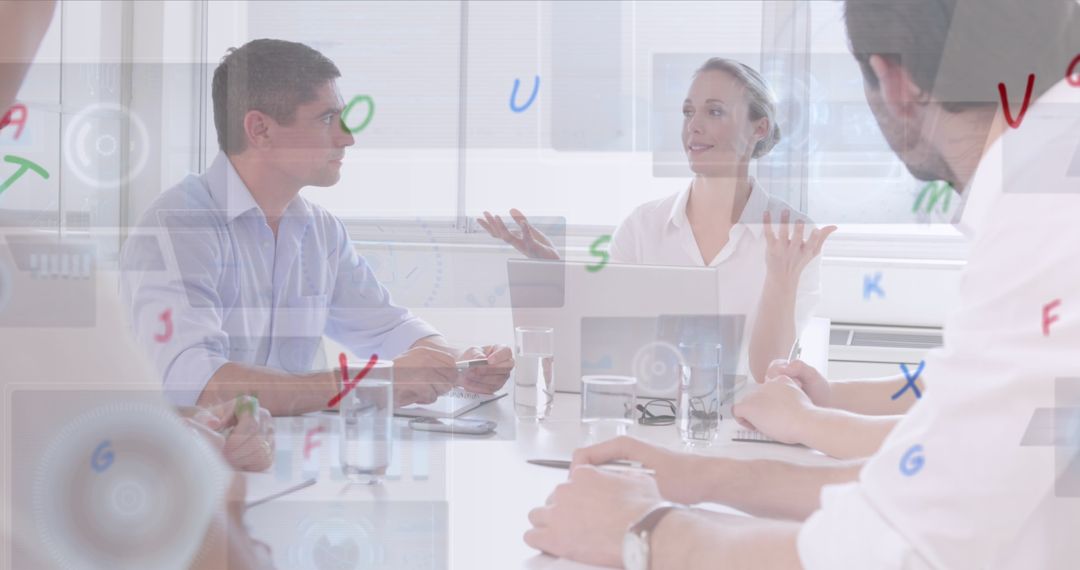 Diverse Team Collaborating with Autism Puzzle Symbol Overlay